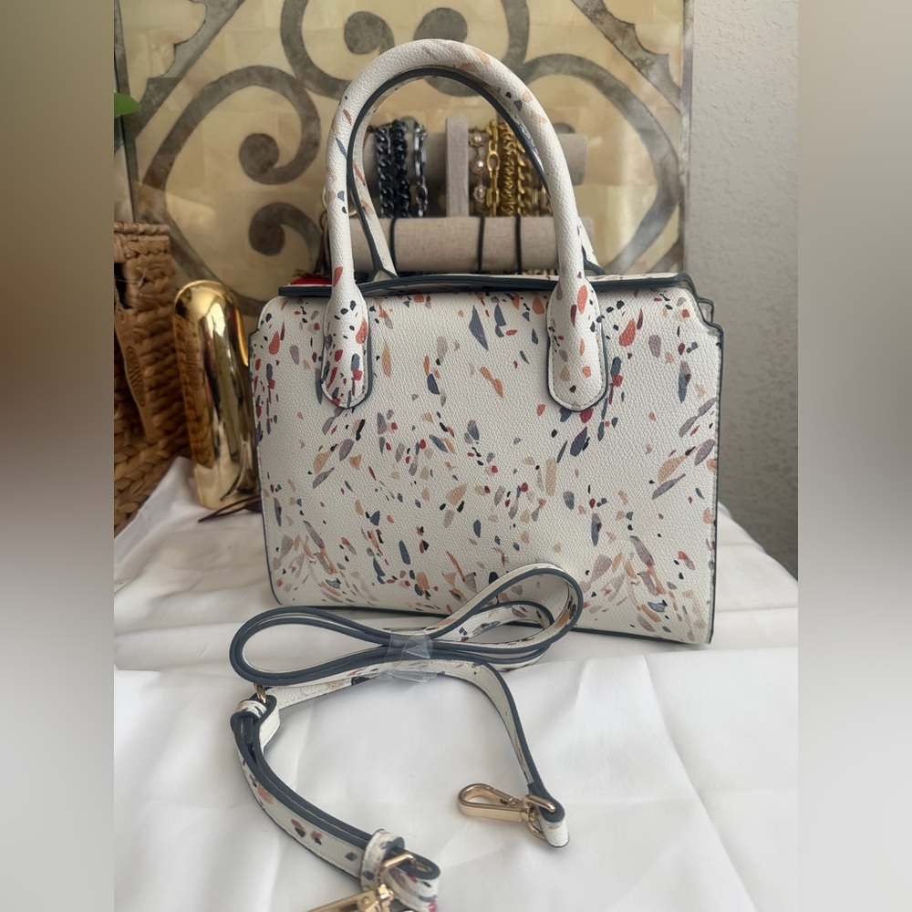 A New Day White Multicolor Satchel EUC Lightweight Non Leather